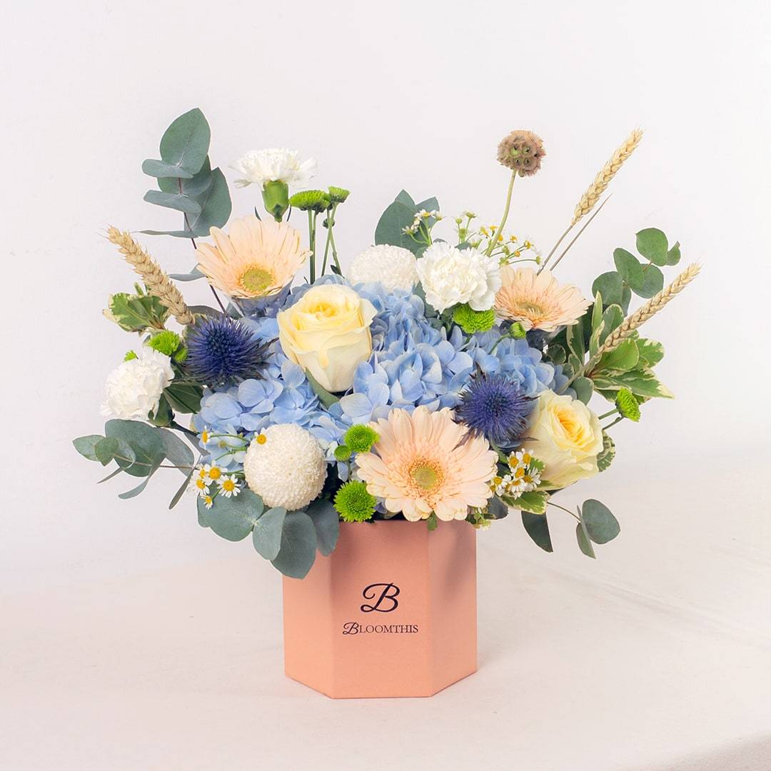 Nataniel Blue Hydrangea Flower Box