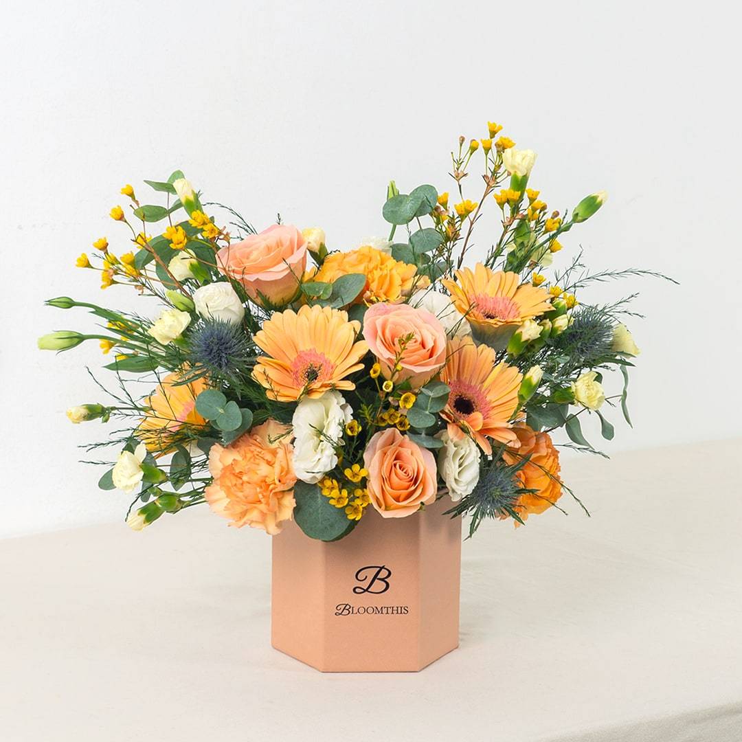 Neveah Peach Daisy Flower Box