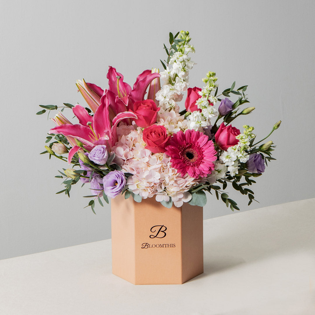 Sera Pink Lily Flower Box | Free Delivery | Bloomthis