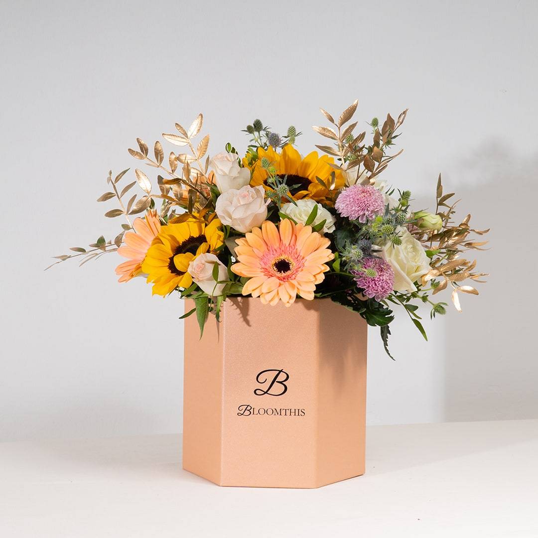 Steph Sunflower & Gerbera Flower Box | Free Delivery | Bloomthis
