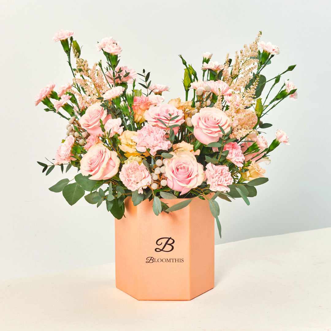 Flower Box Rosa Victoria Pink Rose Flower Box | Free Delivery | BloomThis