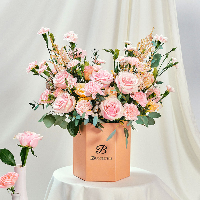 Victoria Pink Rose Flower Box
