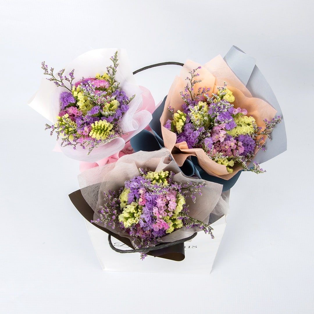 Blair Statice & Caspia Mini Bouquet Set (3 pcs)
