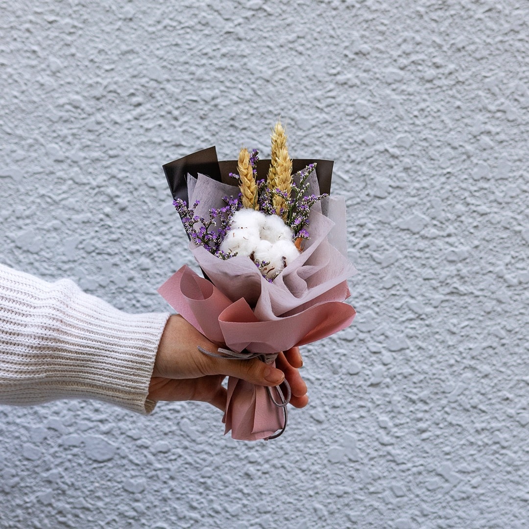 Luna Cotton Flower Mini Bouquet Set (3 pcs)